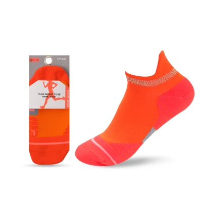 Orange Clow Cut Ankle Men Women Socks Mesh Breathable Hiking Compression Athletic Custom Sports Running Socks